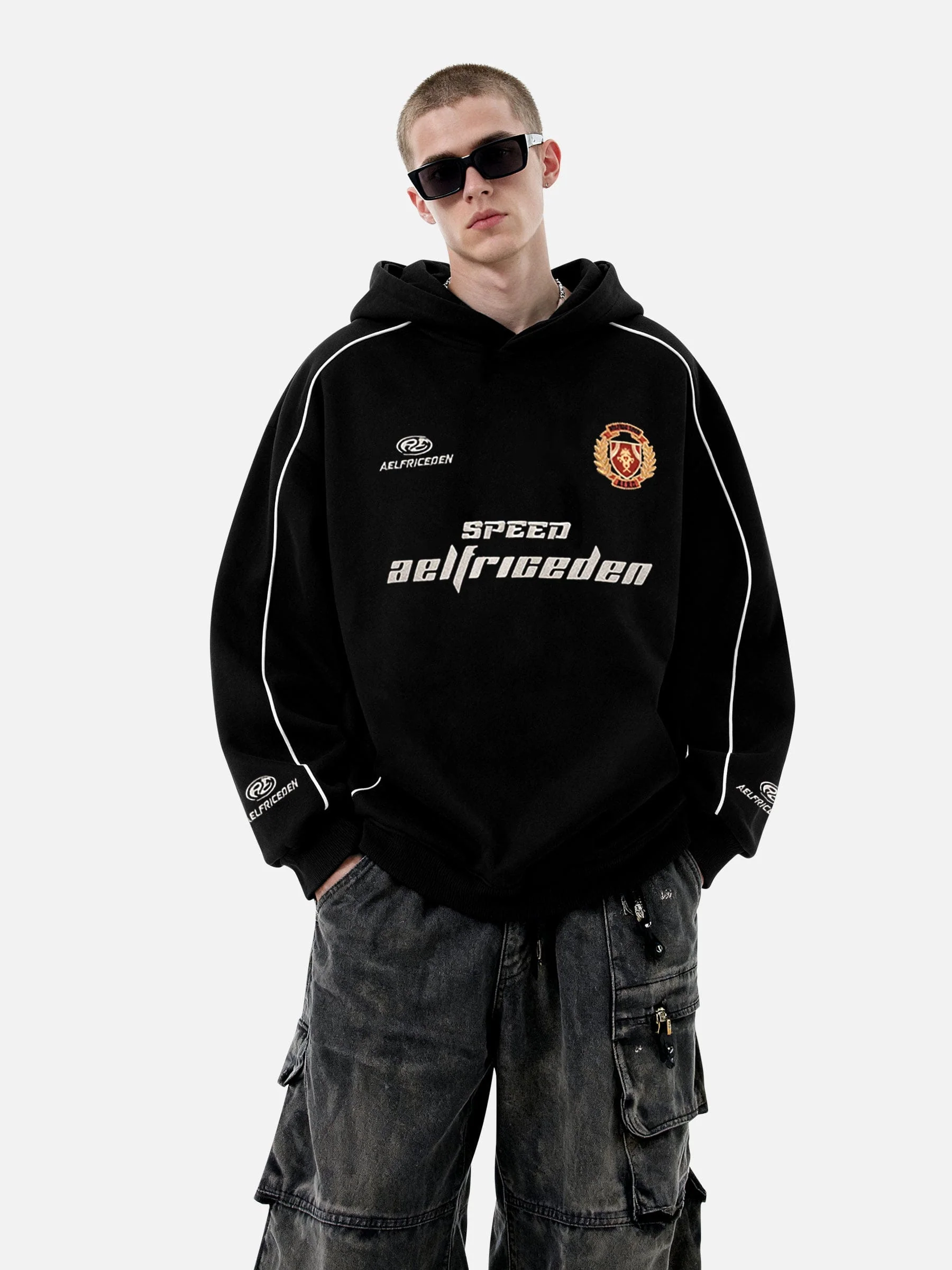 Aelfric Eden Oversized Applique 77 Pullover Hoodie - Image 2