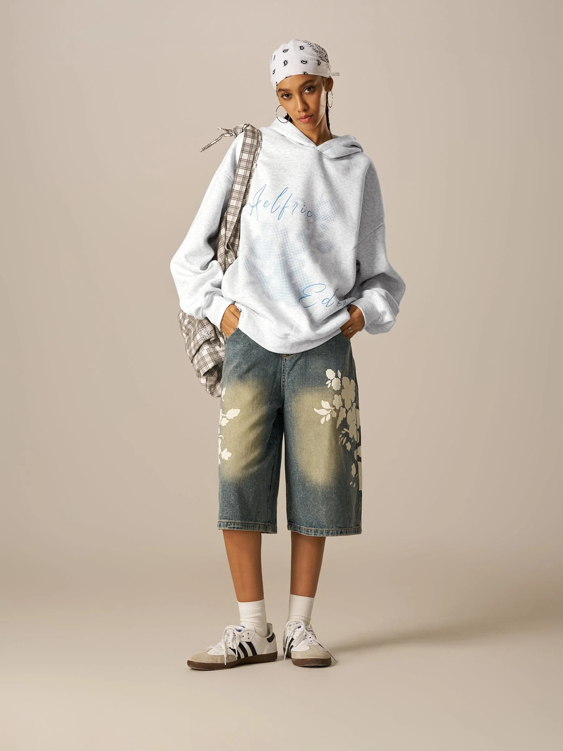 Aelfric Eden Oversized Flower Pattern Hoodie - Image 3