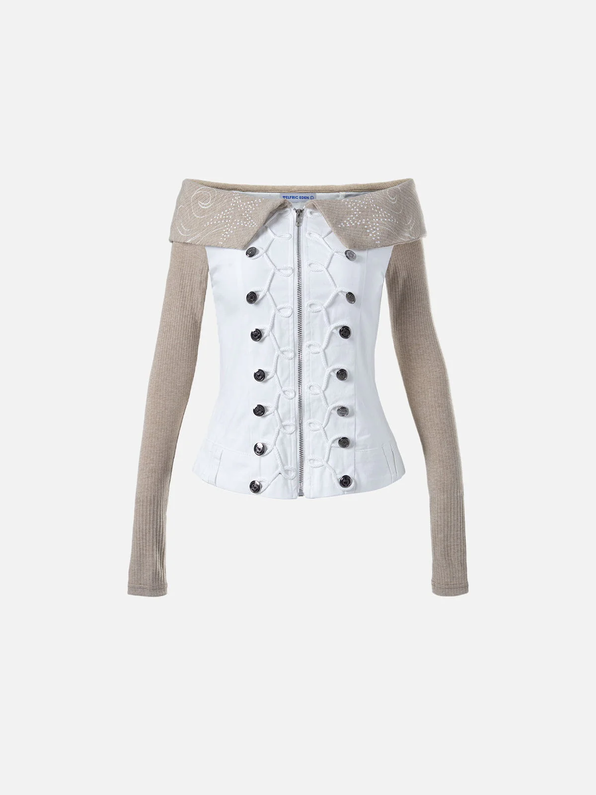 Aelfric Eden Button Loop Panel Long Sleeve Tee - Image 2