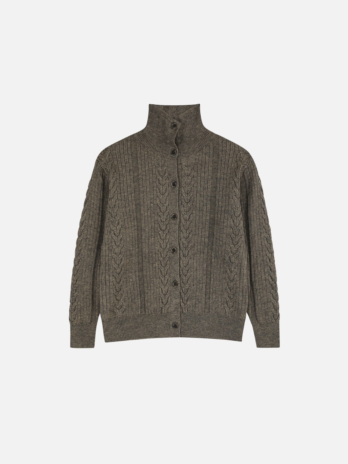 Aelfric Eden Cable Knit High-Neck Cardigan - Image 2