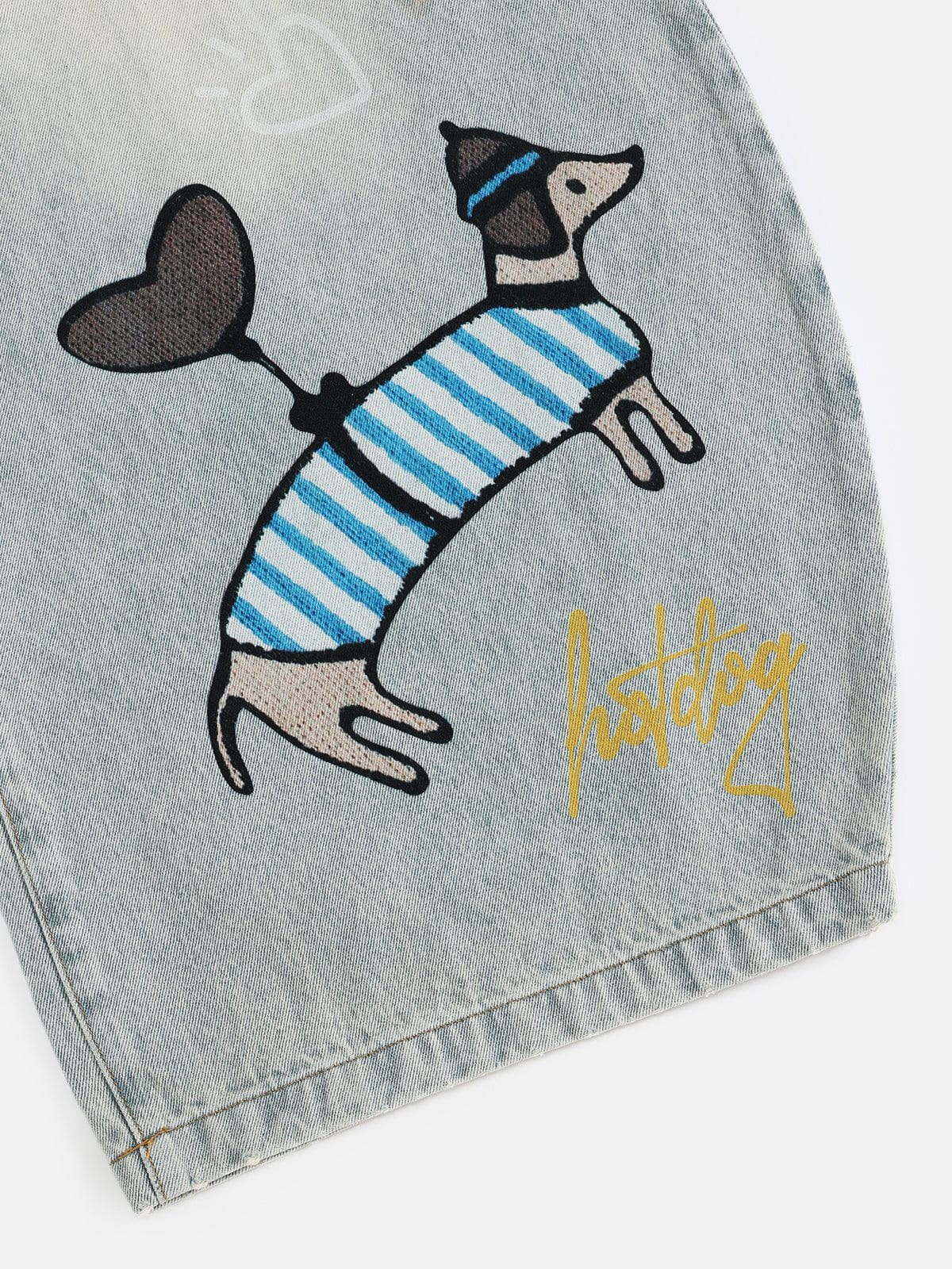 Aelfric Eden Cartoon Graphic Super Baggy Barrel Jeans - Image 6
