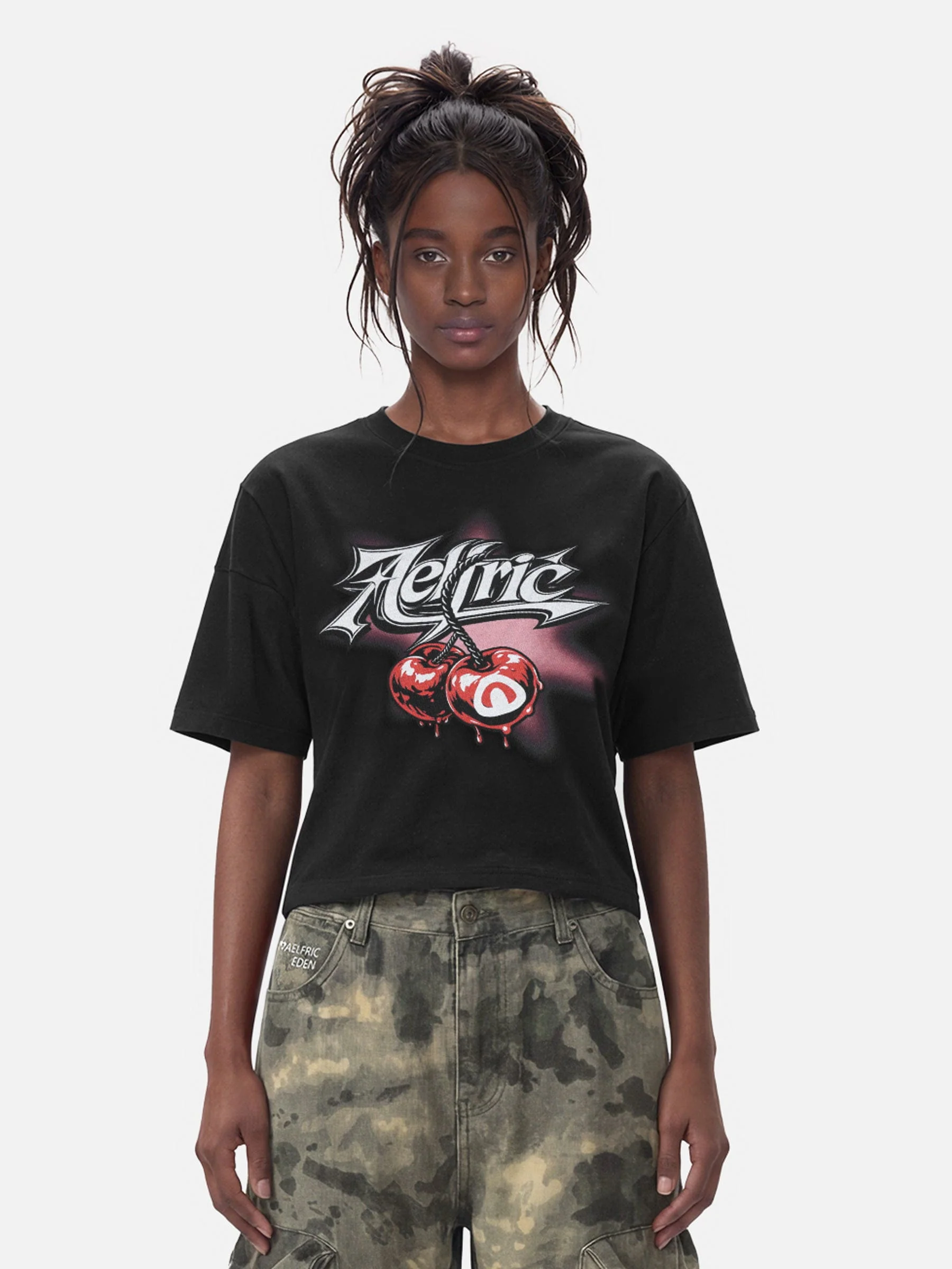 Aelfric Eden Cropped Cherry Graphic Tee