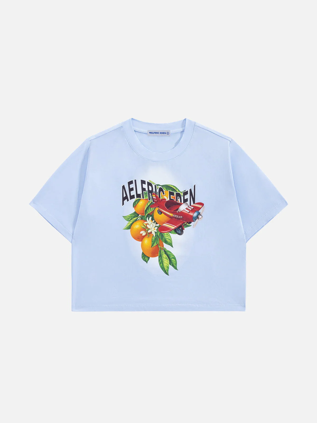 Aelfric Eden Cropped Plane Orange Graphic Tee - Image 4