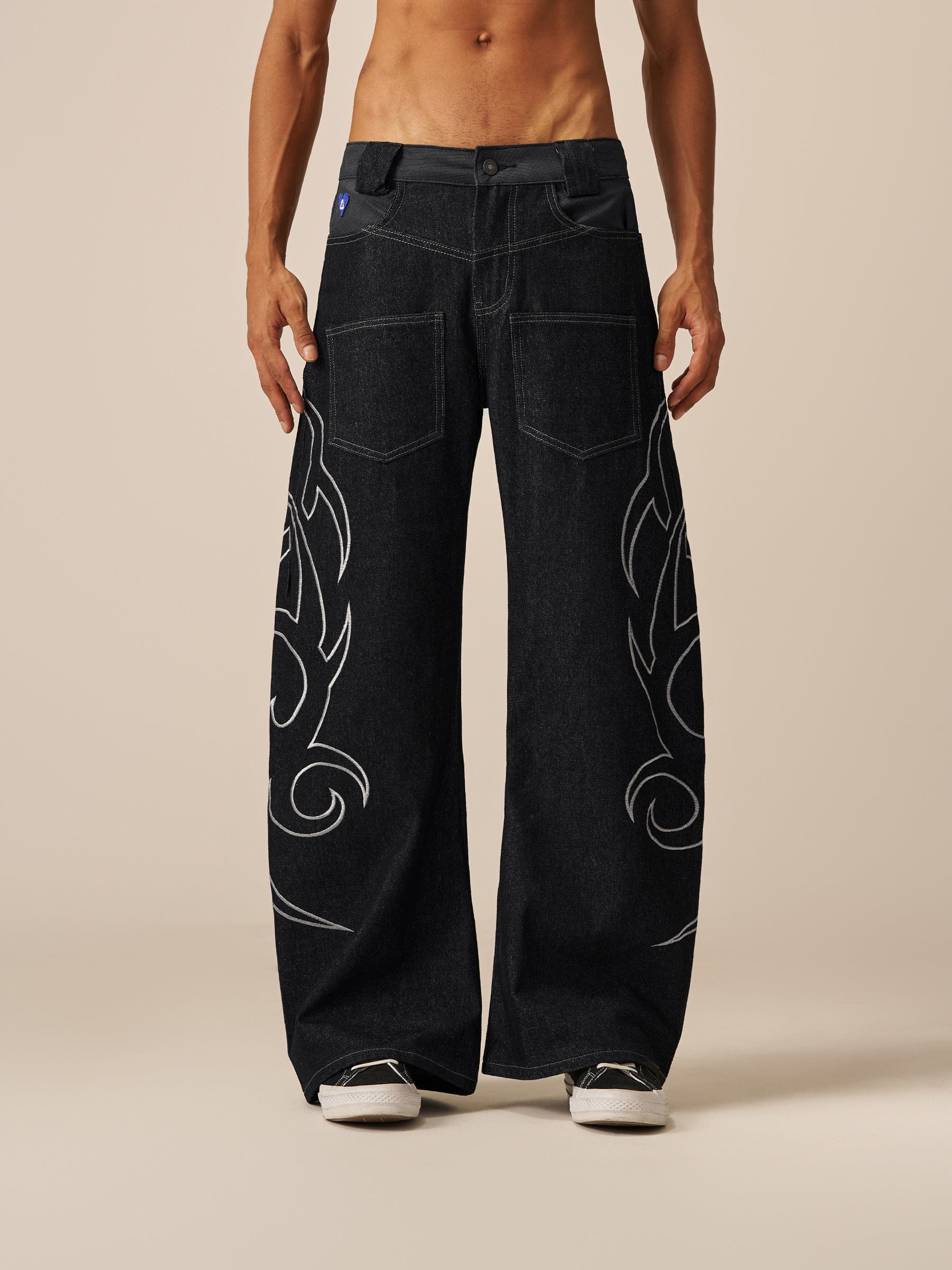 Aelfric Eden Baggy Barrel Embroidery Jeans - Image 2