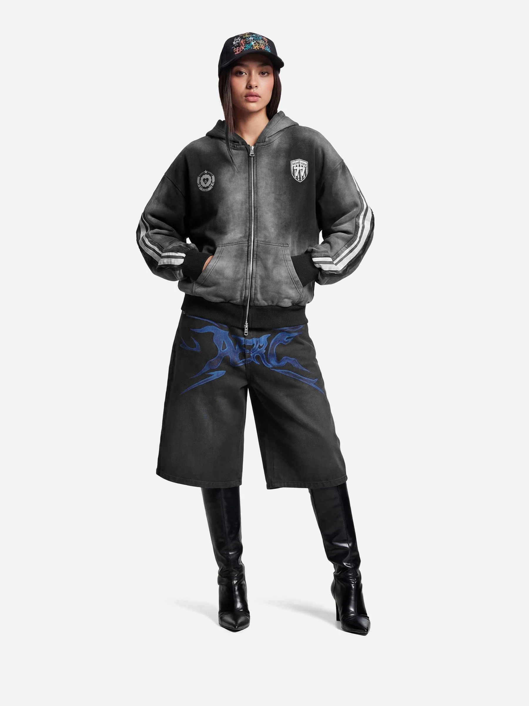 Aelfric Eden Flame Graphic Jorts - Image 3