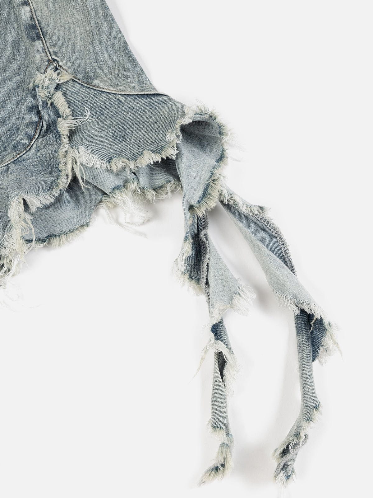 Aelfric Eden Fringe Hem Denim Bandeau Tube Top - Image 4