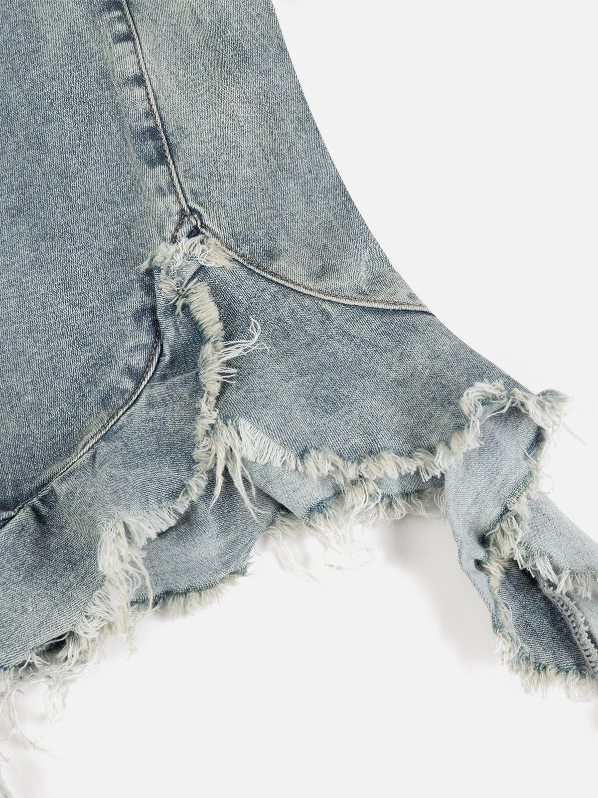 Aelfric Eden Fringe Hem Denim Bandeau Tube Top - Image 5