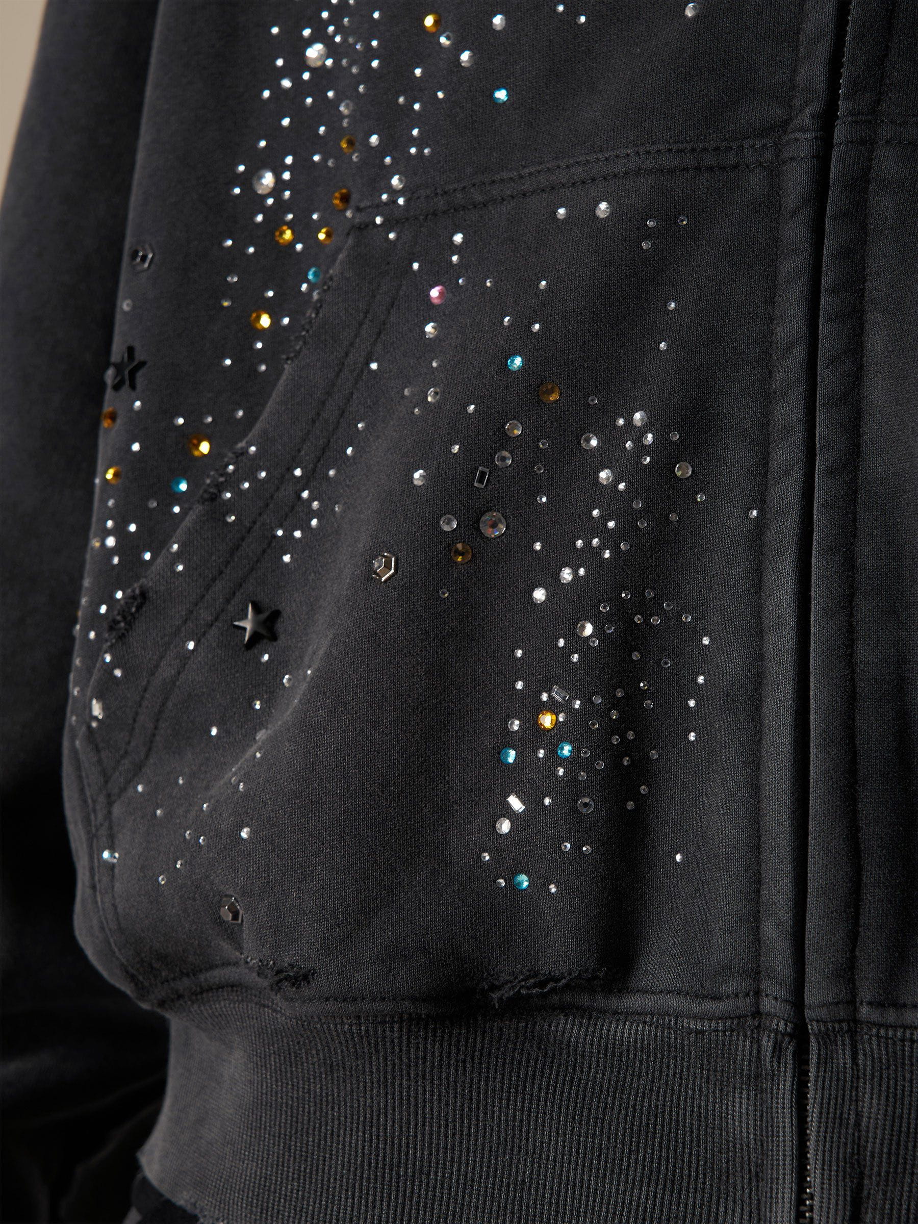 Aelfric Eden Rhinestone Boxy Zip Up V302 Hoodie - Image 5