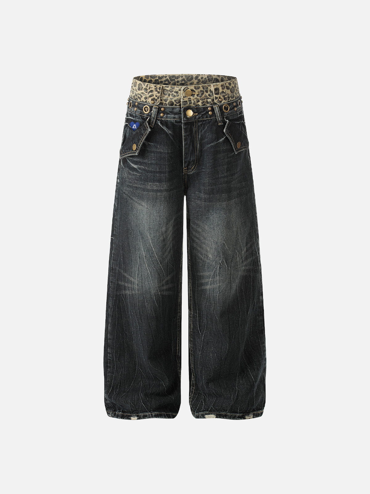 Aelfric Eden Leopard Waist Studded Baggy Jeans - Image 2