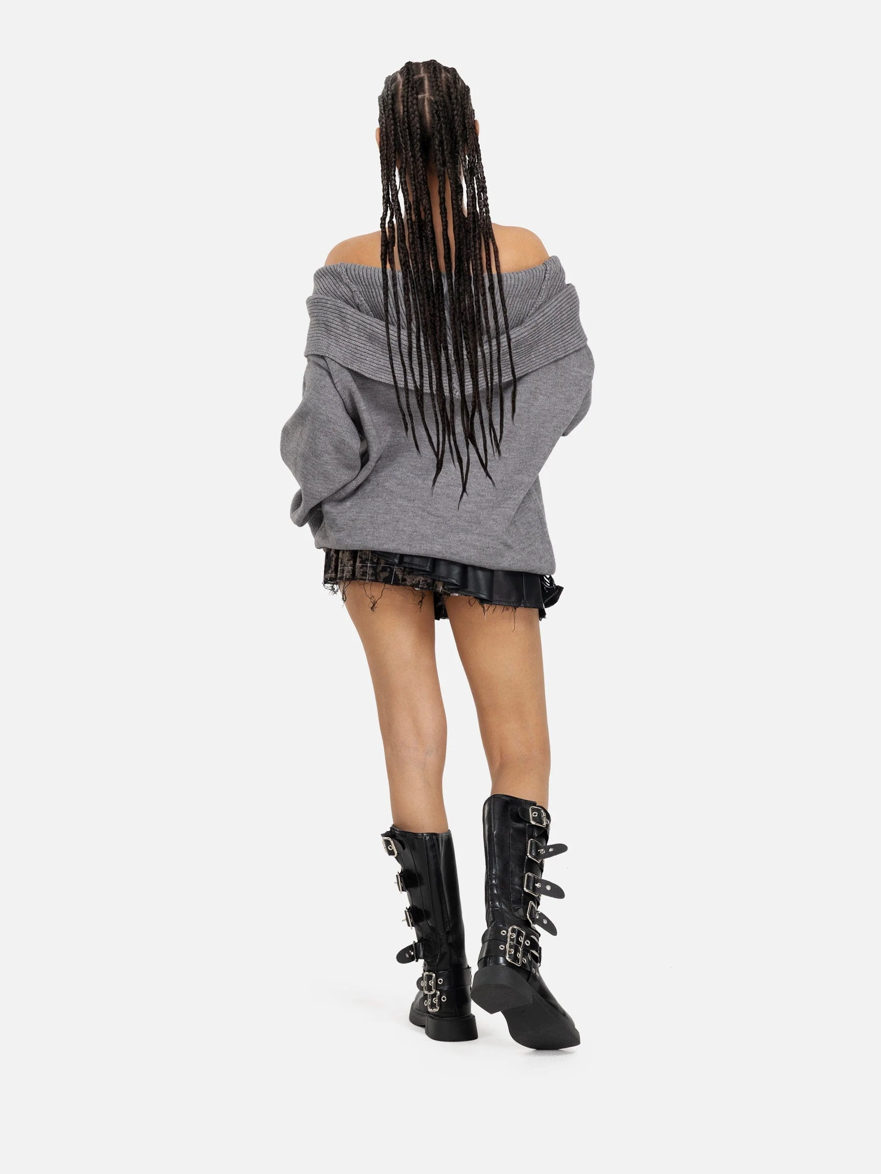 Aelfric Eden Off-The-Shoulder Hooded Sweater - Image 3