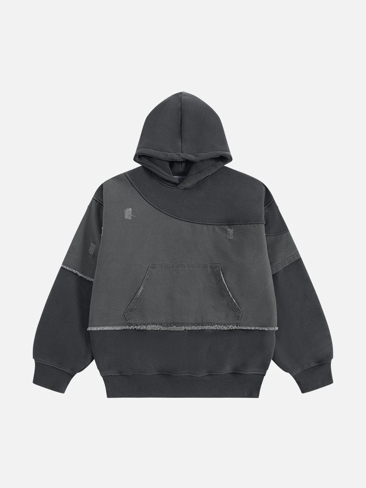 Aelfric Eden Oversized Distressed Panel Pullover Hoodie - Image 5