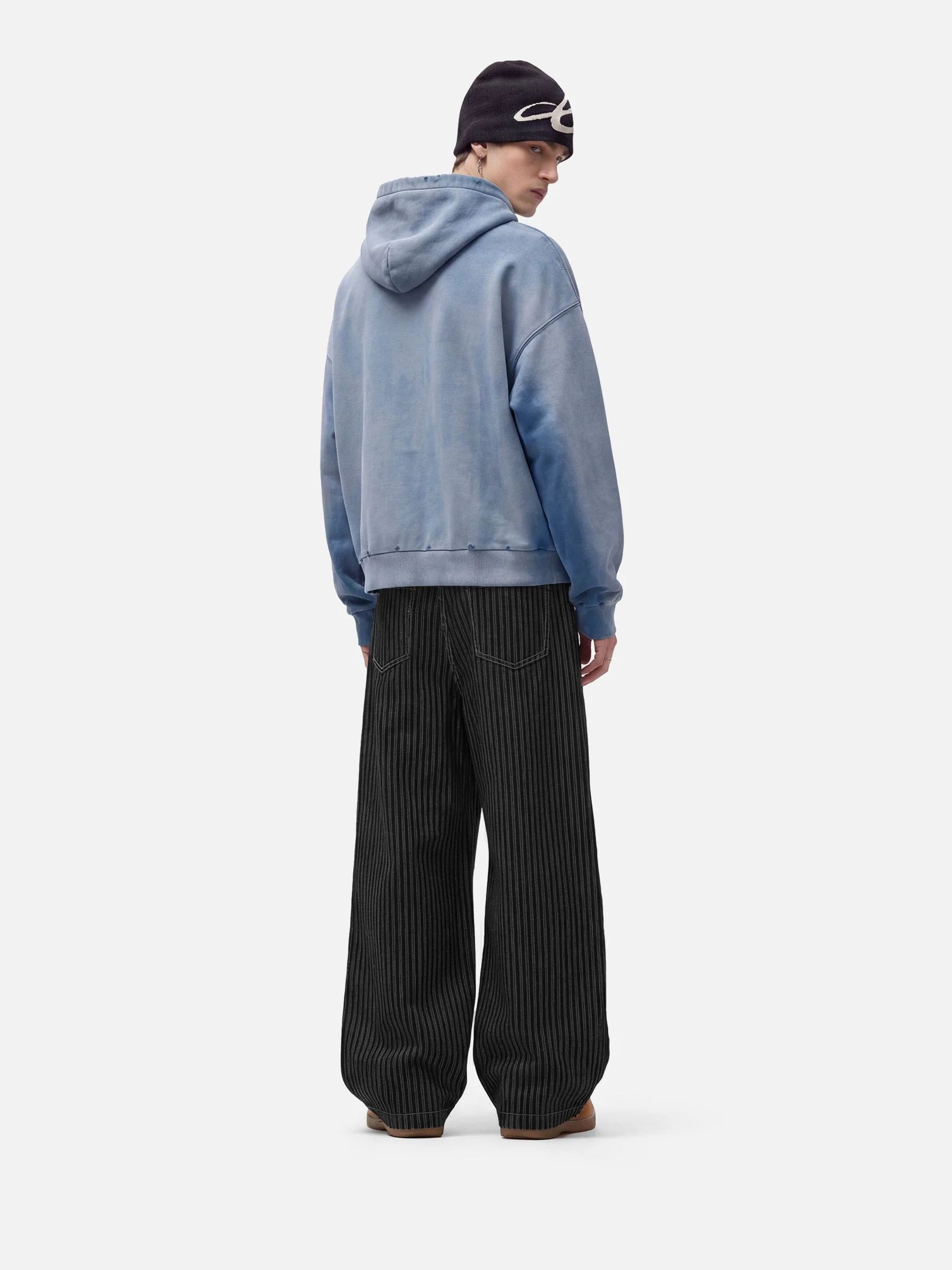 Aelfric Eden Pinstripe Baggy Barrel Jeans - Image 4