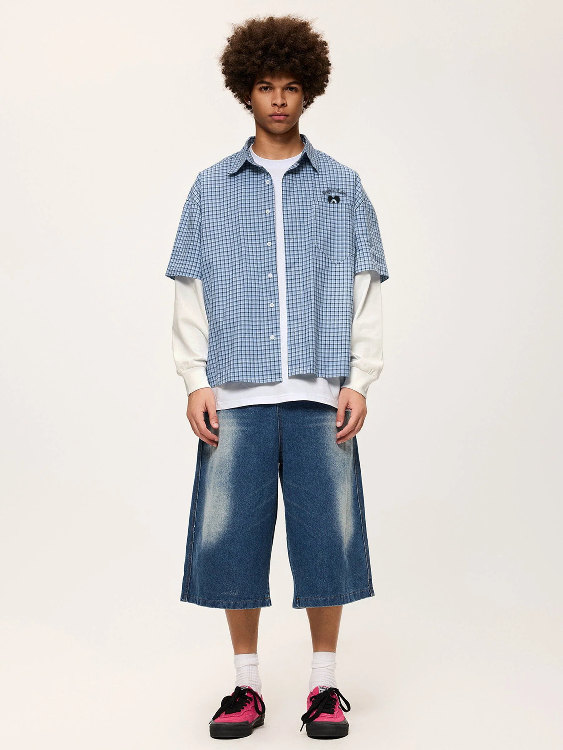 Aelfric Eden Plaid Layered Long Sleeve Shirt - Image 3