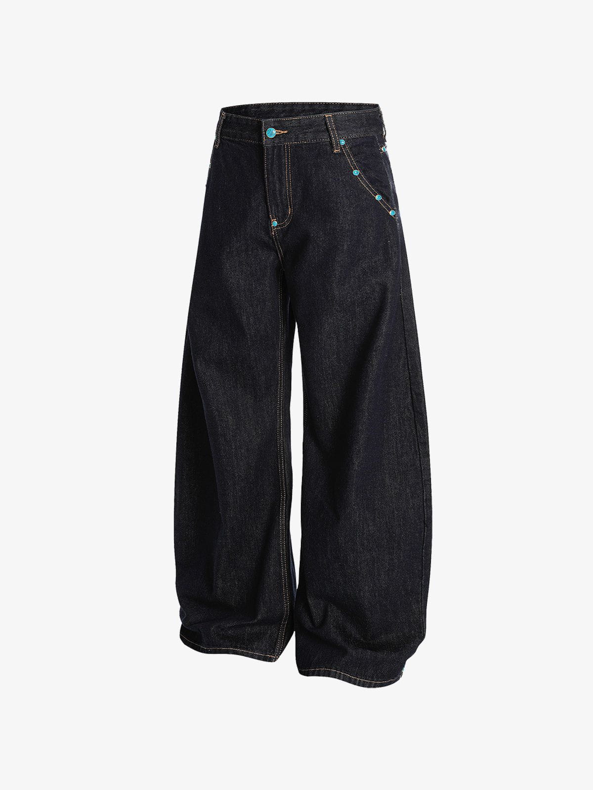 Aelfric Eden Baggy Barrel Rivet Raw Jeans - Image 8