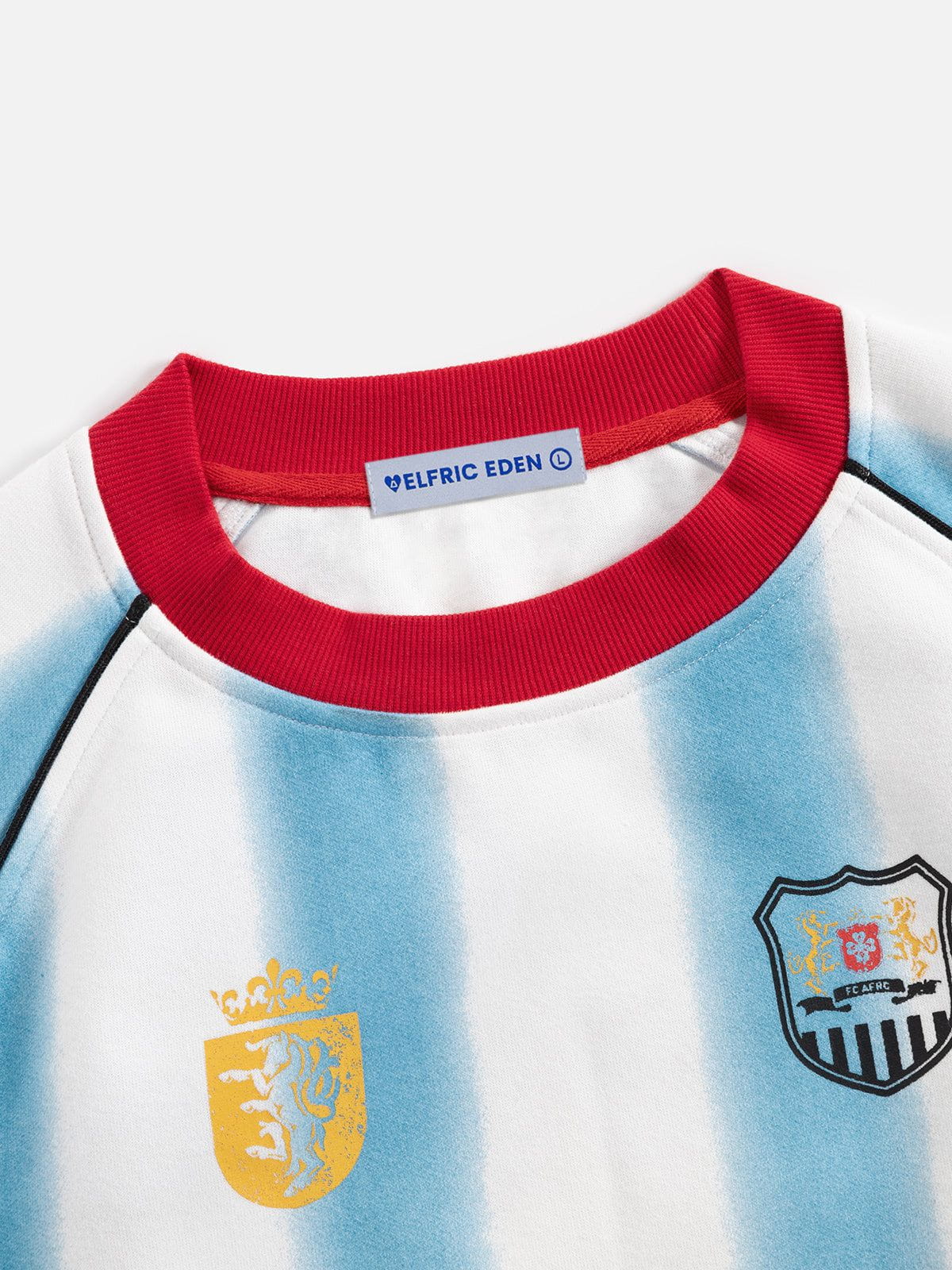 Aelfric Eden 77 Stripe Patchwork Print Sweatshirt - Image 5
