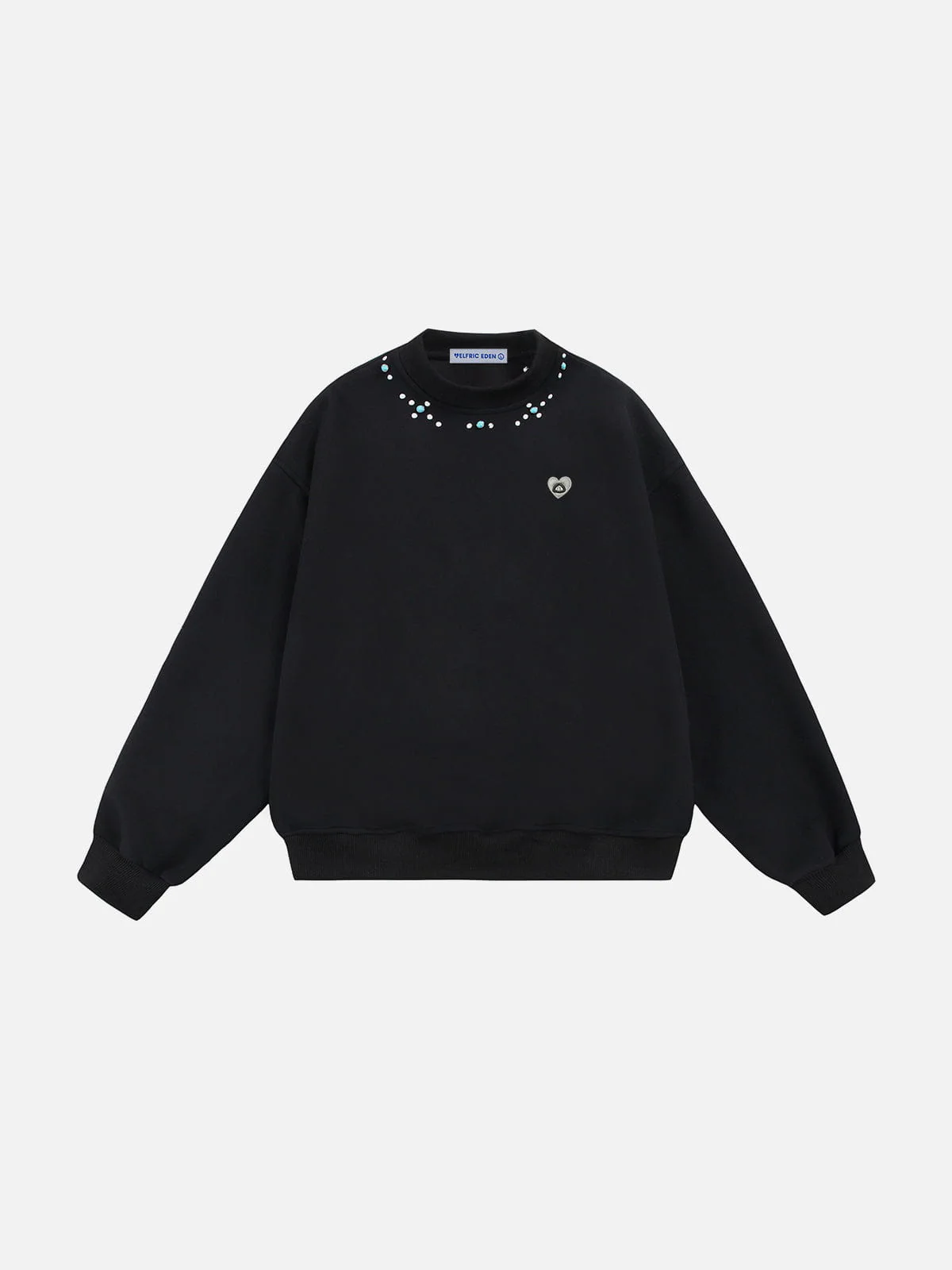 Aelfric Eden Turquoise Stud Collar Sweatshirt - Image 2