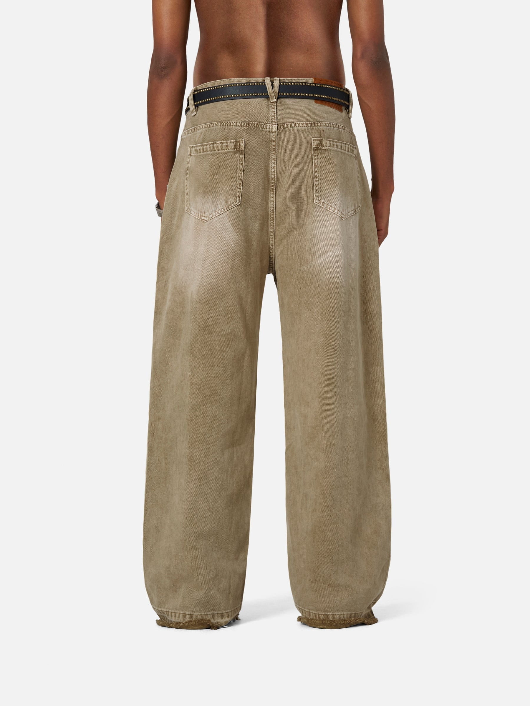 Aelfric Eden Baggy Brown Washed Jeans - Image 4