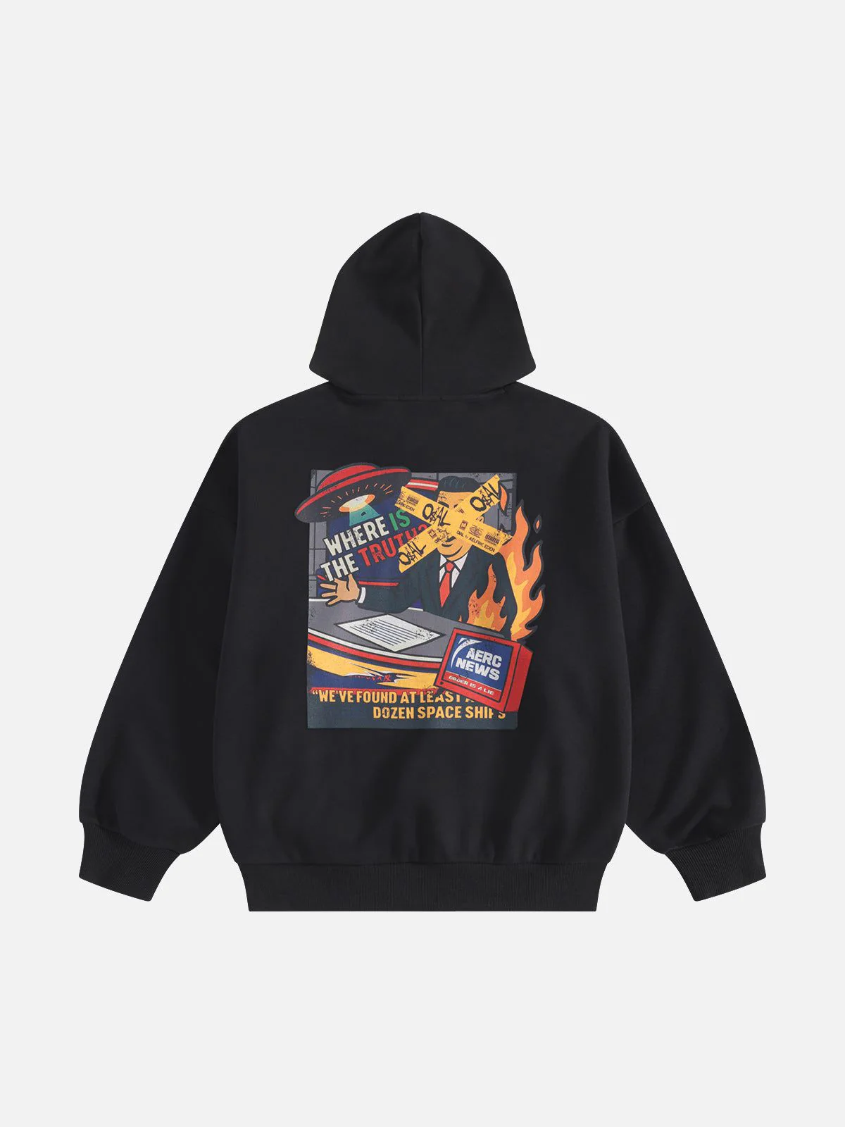 [COMPLEXCON] FAKE NEWS OIAL Tape Hoodie - Image 3