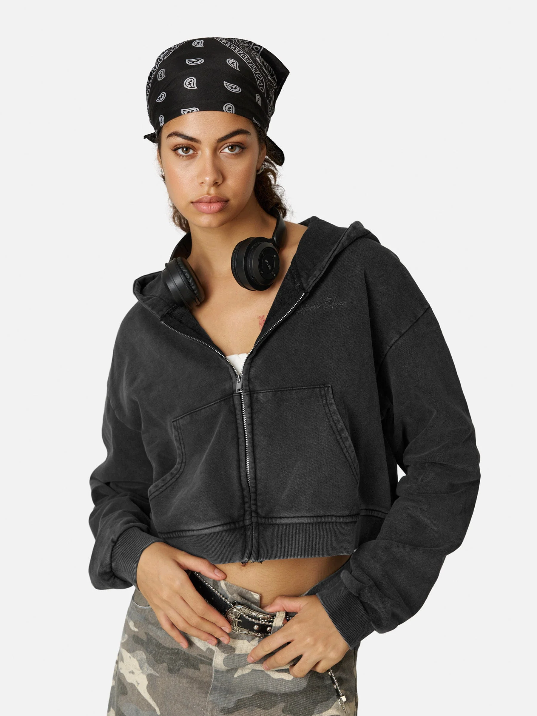 Aelfric Eden Boxy Solid Zip Up Hoodie - Image 5