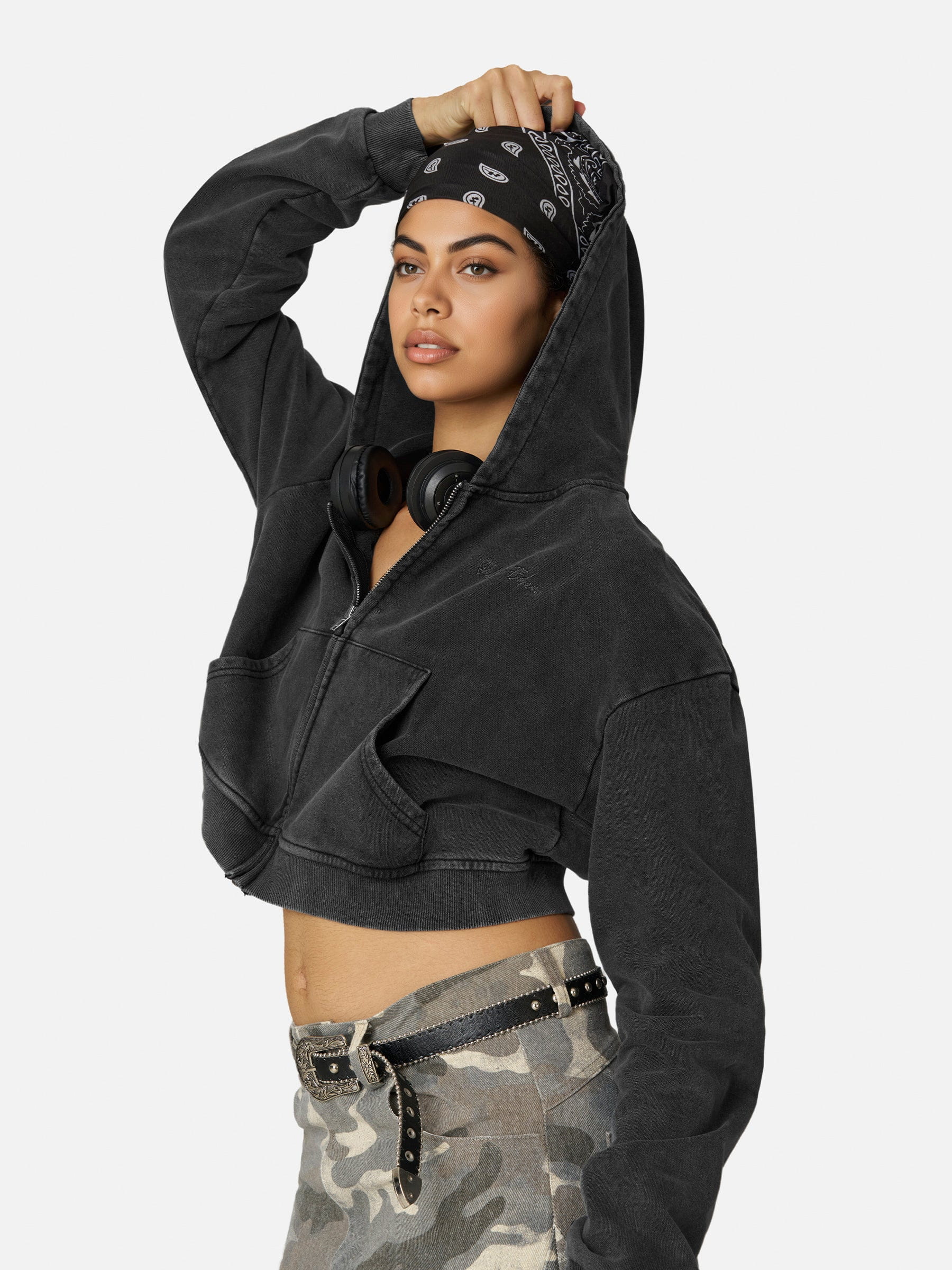 Aelfric Eden Boxy Solid Zip Up Hoodie - Image 6